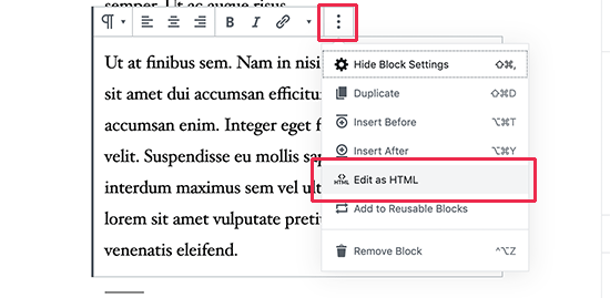 Editar como HTML