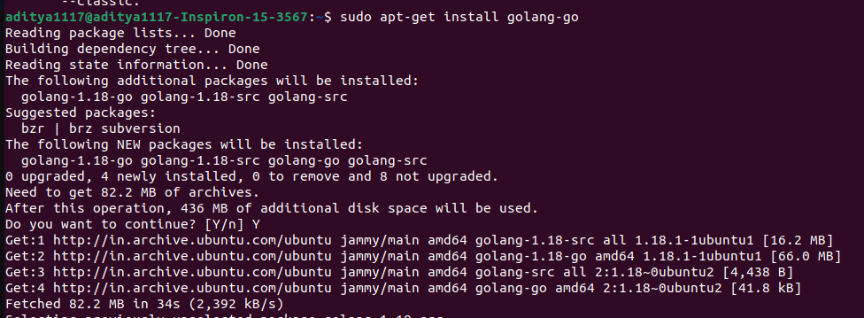 install go using apt