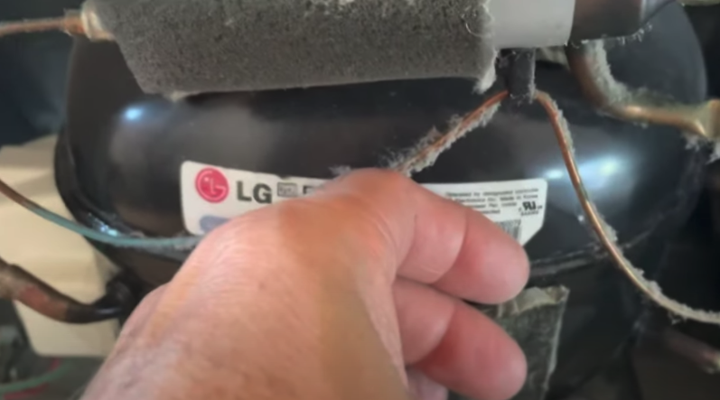 touch and feel the LG refrigerator compressor