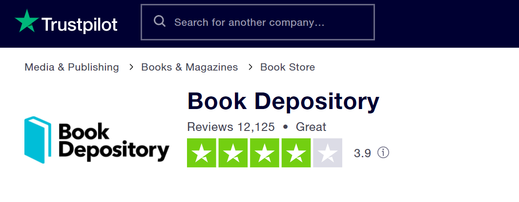 Book Depository Trustpilot review 