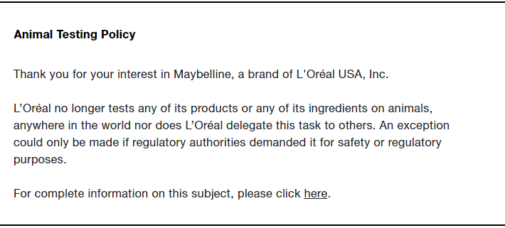 is Maybelline cruelty-free