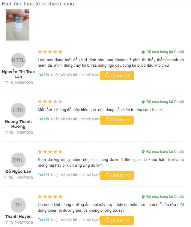 Đánh giá kem dưỡng ẩm Obagi CLENZIderm M.D Moisturizer từ khách hàng