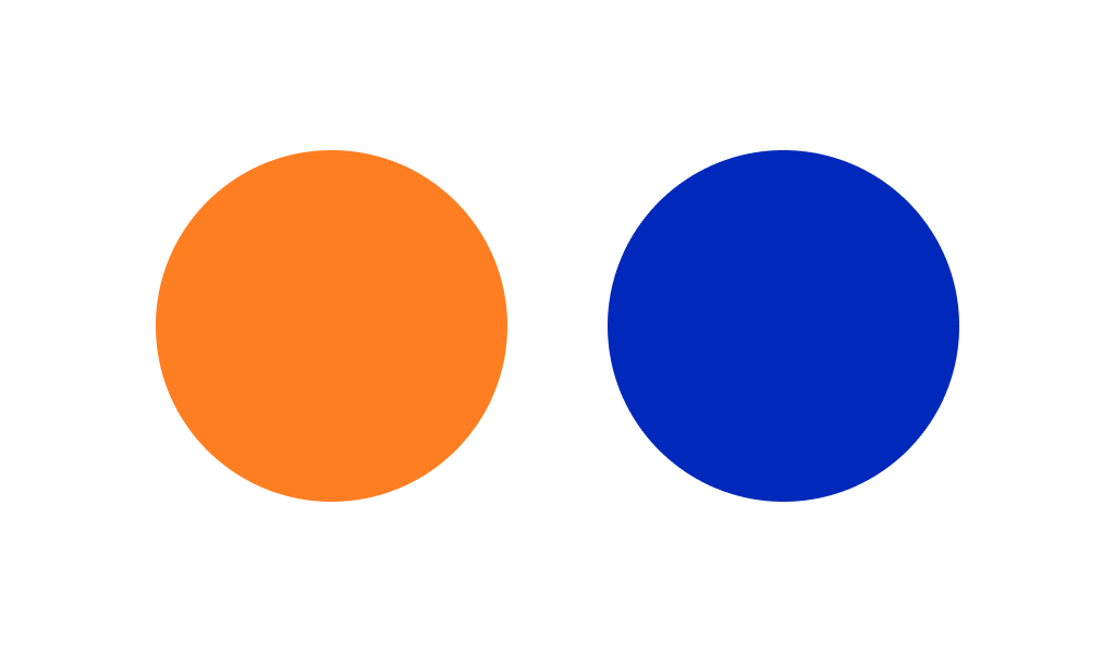 Orange et bleu
