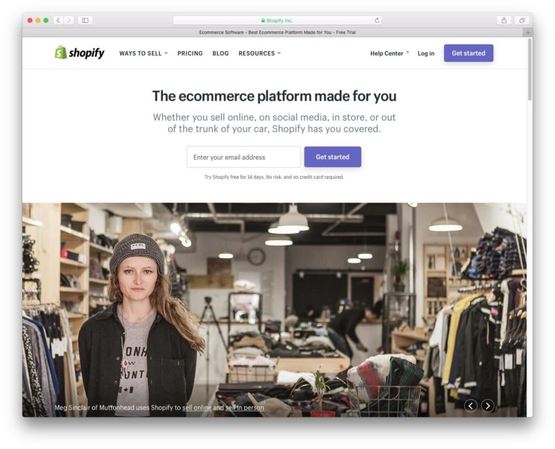 Site da Shopify