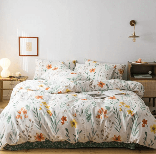 bedding set cotton with flowers