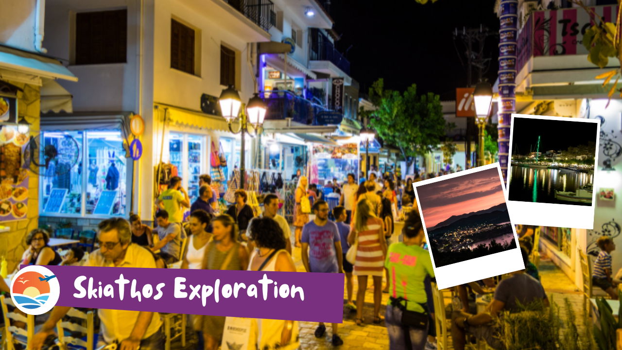 a picture of skiathos exploration at night