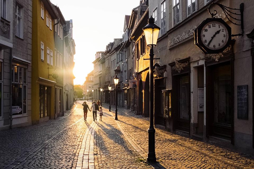 Architecture, Buildings, Old, Town, Sunset, Street