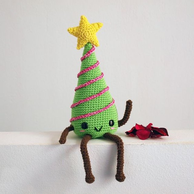 arvore de natal de amigurumi