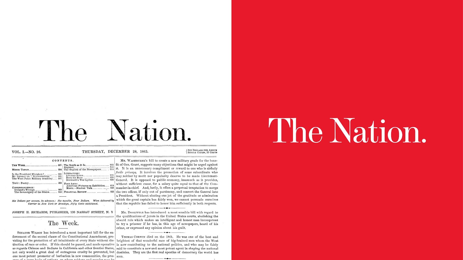 branding artifact from the redesign of The Nation Magazine by Athletics