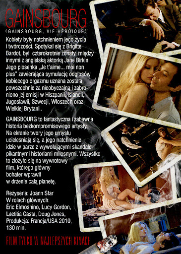 Tył ulotki filmu 'Gainsbourg'