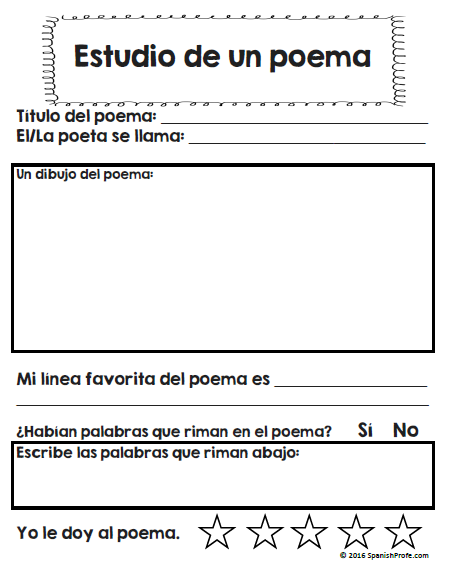 Resultado de imagen para actividades poemas para niños