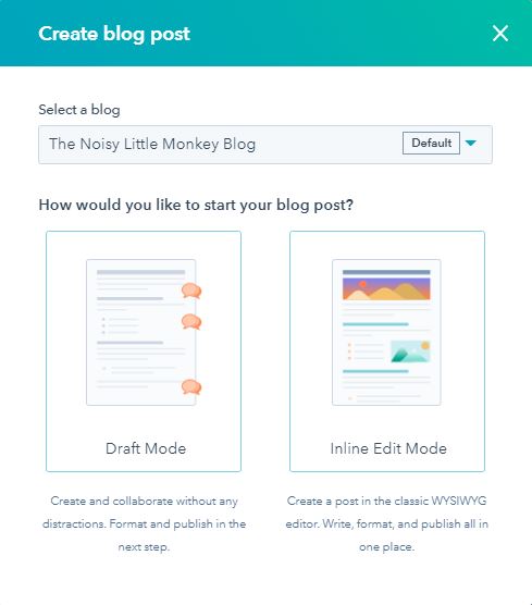 Example of the HubSpot Blog Editor
