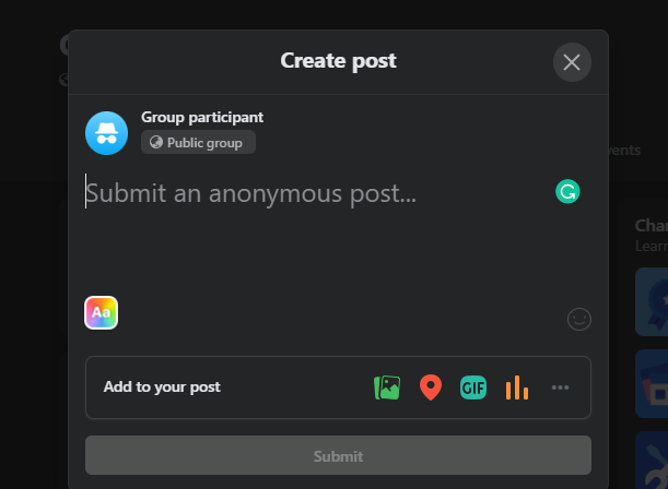 How to Post Anonymously in a Facebook Group from desktop
