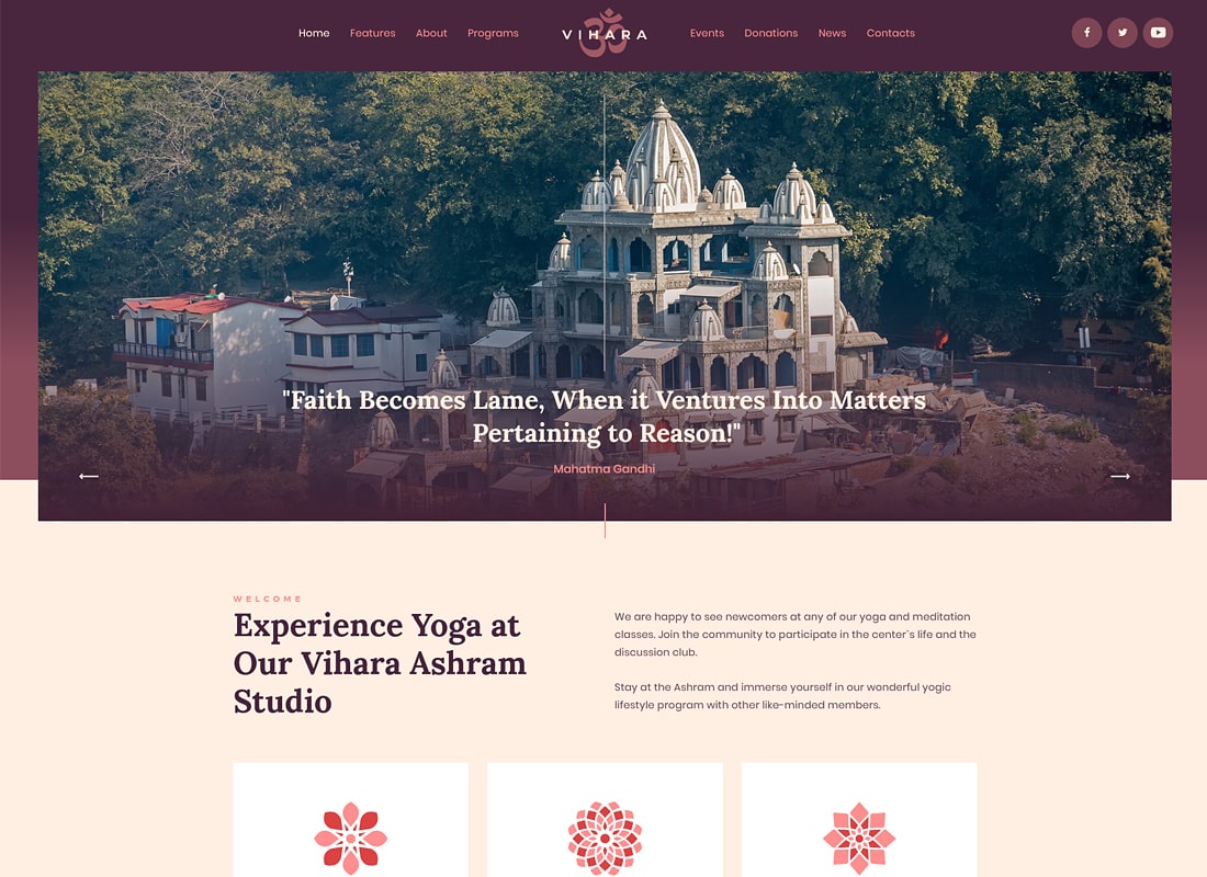 Vihara |  Tema WordPress Kuil Buddha Ashram