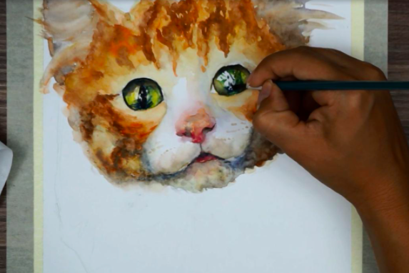 watercolor cat