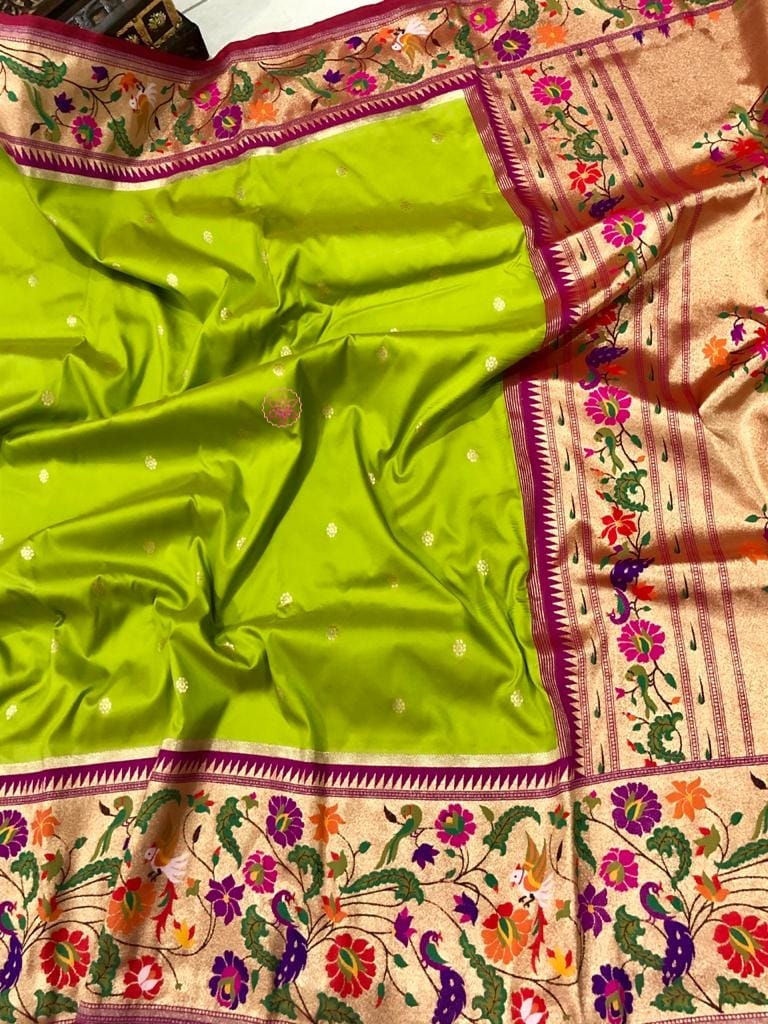 paithani soft silk weaving Paithani borders sarees