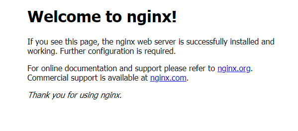 Página de boas-vindas do Nginx