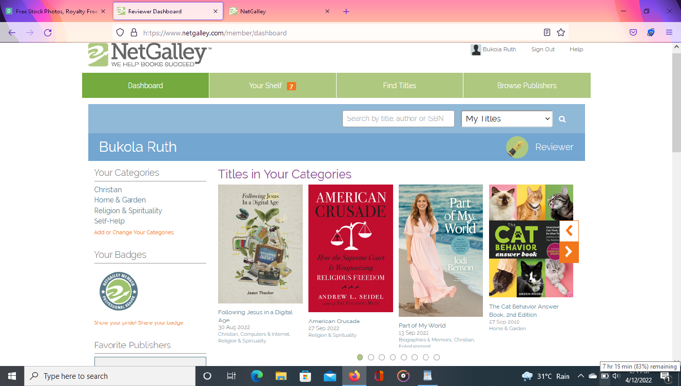 Netgalley website page