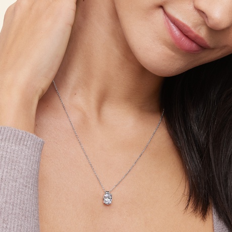 floating solitaire diamond necklace