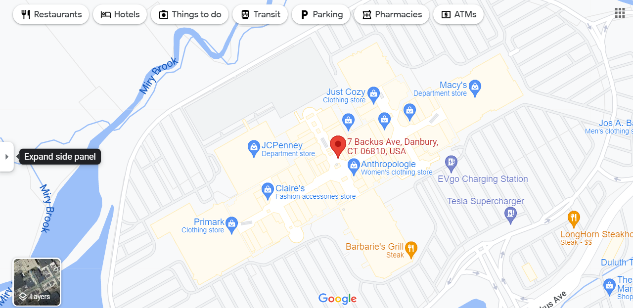 Danbury Mall map