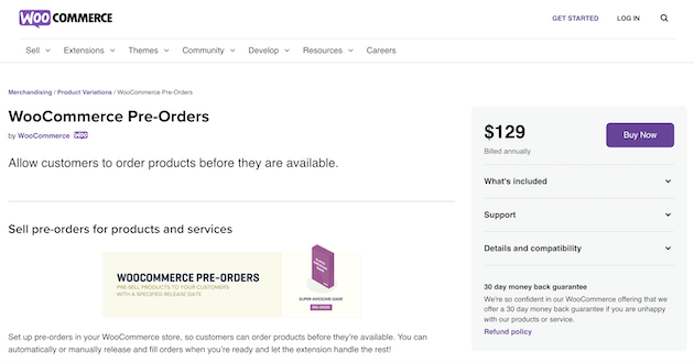 Square checkout page integrated on WooCommerce pre-orders