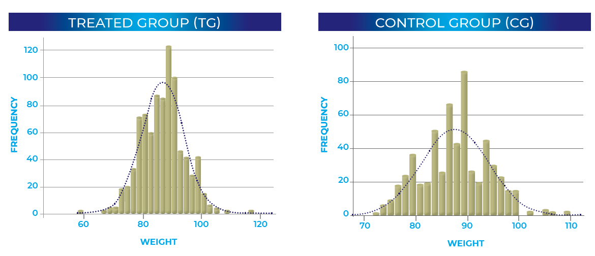 distribución pesos canal de cerdos