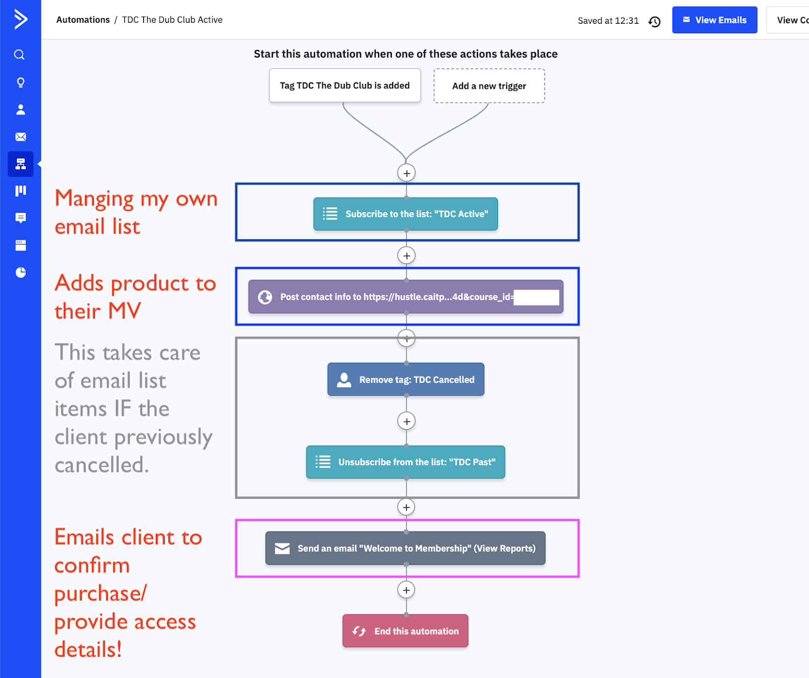 ActiveCampaign automation to add new customer to product in MemberVault