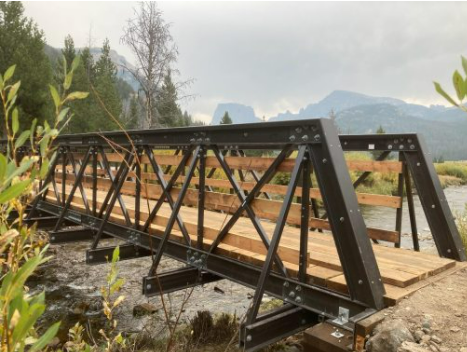 frp trail bridge with truss design