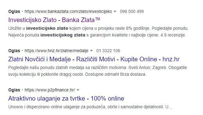 banka zlata oglasi