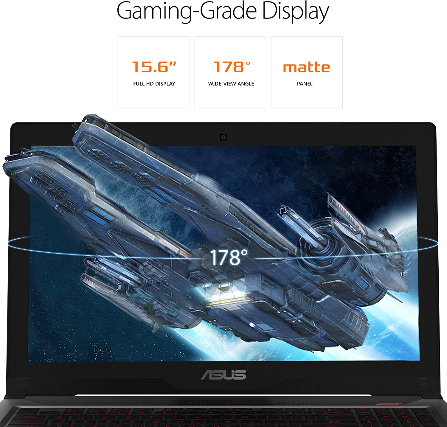 This image shows the display of the ASUS ROG FX503 Gaming Laptop.