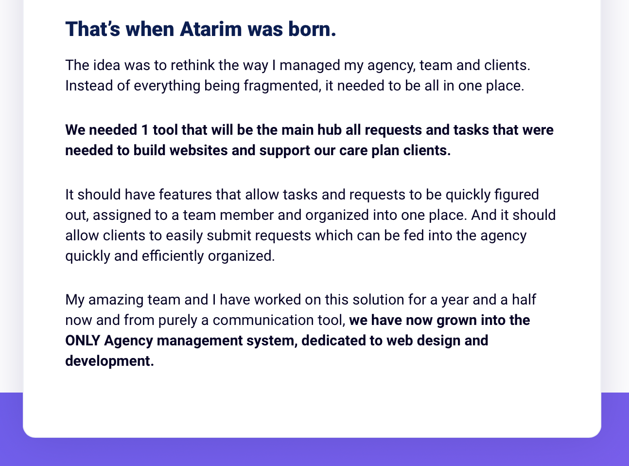 about us section Atarim