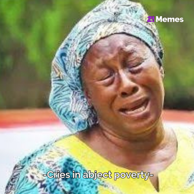 patience ozokwor crying with caption reading: "cries in abject poverty"
