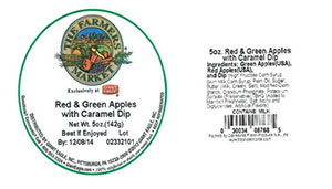 Label, The Farmers Market Red & Green Apples with Caramel Dip, 5 oz.