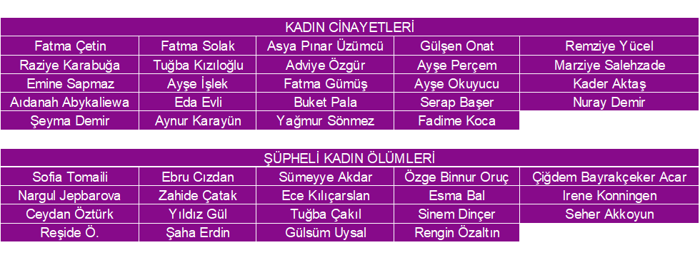 2022 Mart Ay Kadn Cinayetleri statistii