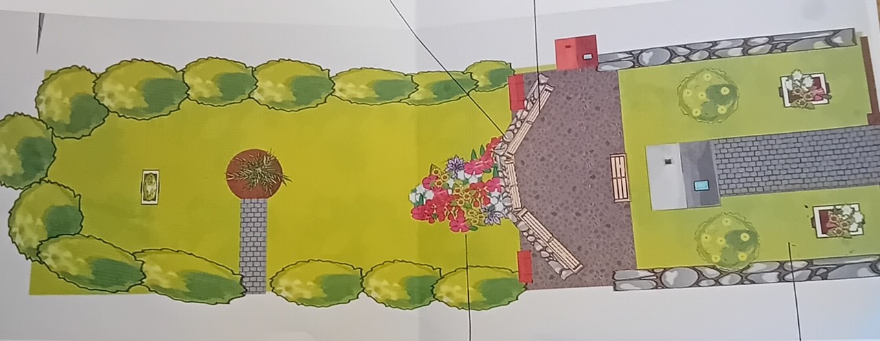 The proposed design of the Millennium clock contains a change to the seating area so that it faces the clock,  along with shrubs and bushes surrounding the grassed area, removing of the slated bed and turfed instead.