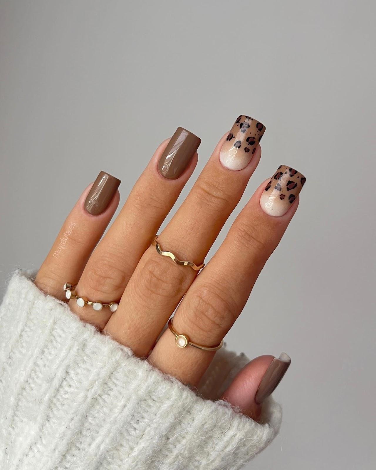 Toffee Coffee Ombre Nails