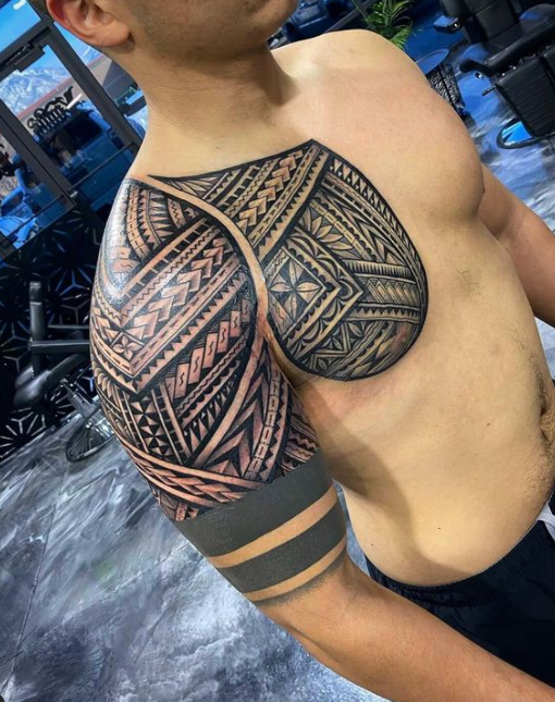 Brilliant Tribal Tattoo Design For Chest