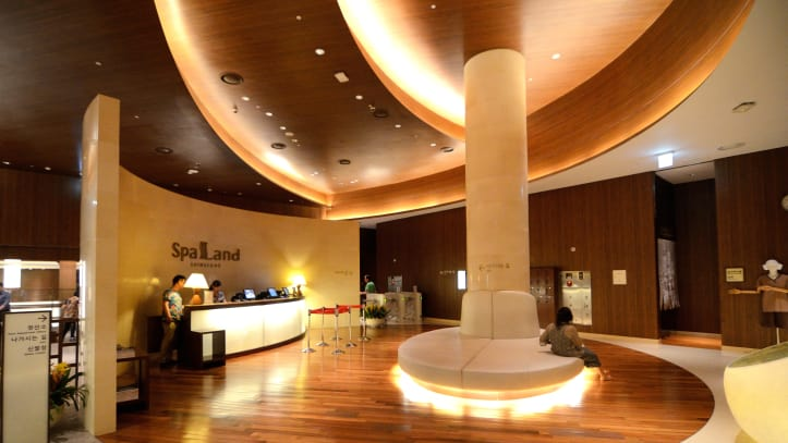 The famed Korean Spa Land and its huge lobby entrance