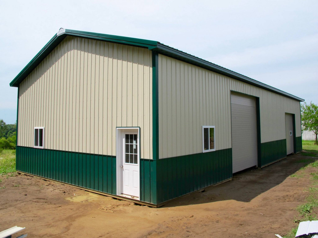 Gingerich Post-Frame Building with Windows and Doors