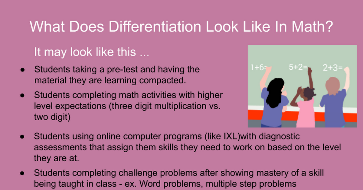 What Does Differentiation Look Like In Math?