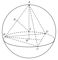 <p> Trong không gian (Oxyz), cho mặt cầu (left( S right)) tâm (Ileft( {1;1;1} right)) và đi qua điểm (Aleft( {0;2;0} right)). Xét khối chóp đều (A.BCD) có (B,,,C,,,D) thuộc mặt cầu (left( S right)). Khi khối tứ diện (ABCD) có thể tích lớn nhất, mặt phẳng (left( {BCD} right)) có phương trình dạng (x + by + cz + d = 0). Giá trị của (b + c + d) bằng</p> 1