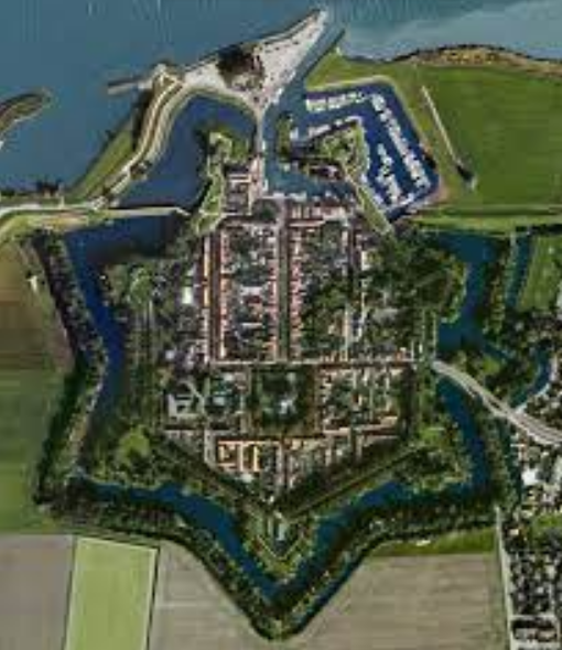 Fortifications of Willemstad from bird's-eye view