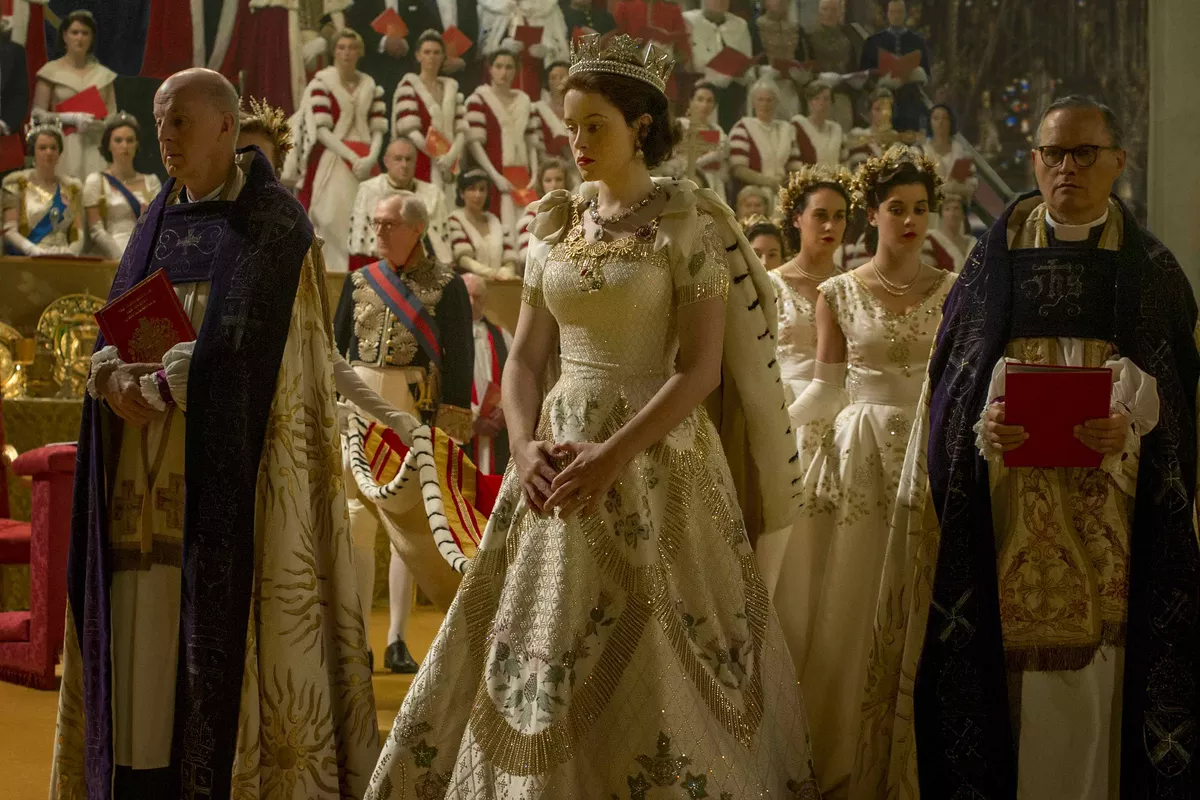 The Crown coronation scene