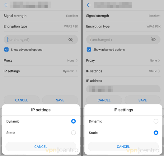 android ip settings static