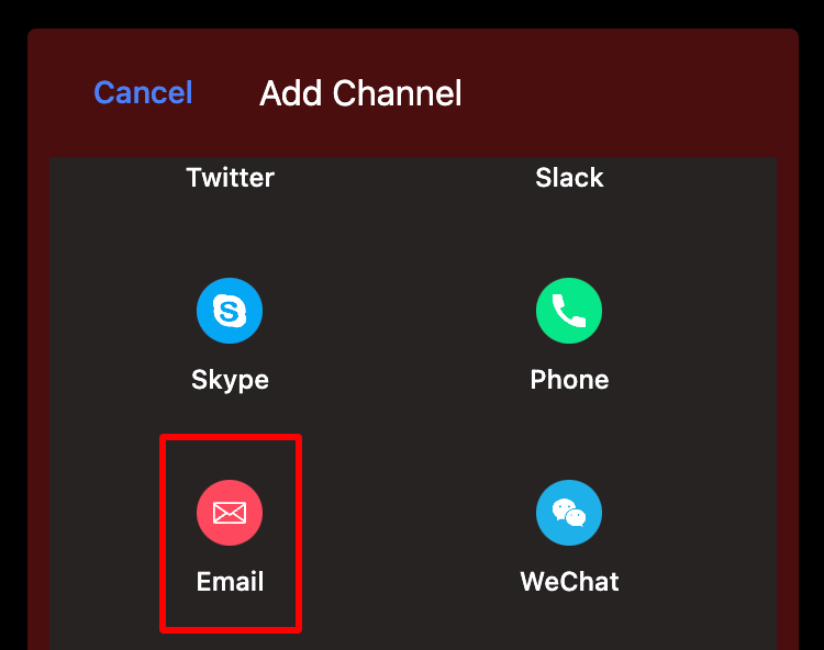 Email chat widget