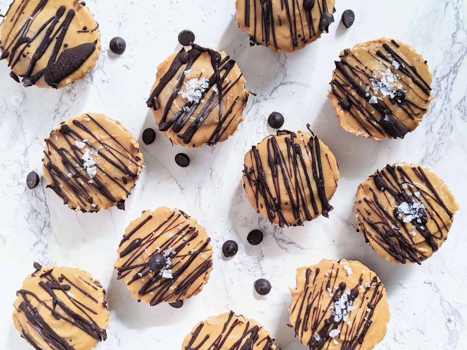 top down view of no bake peanut butter oat cups