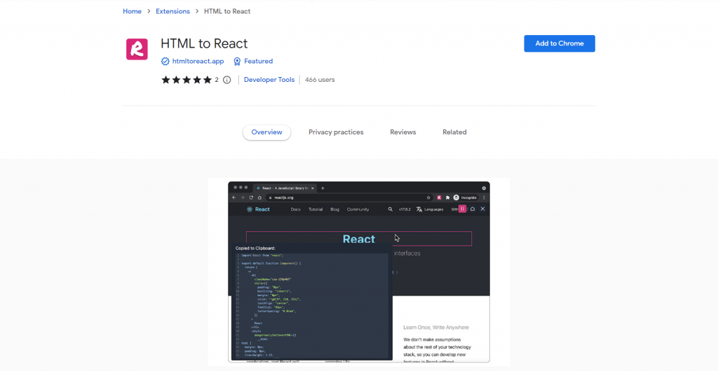 HTML to React