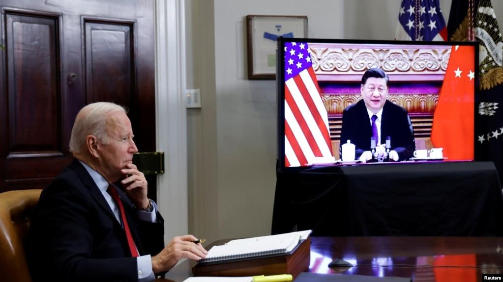 Tổng thống Hoa Kỳ Joe Biden họp trực tuyến với Chủ tịch Trung Quốc Tập Cận Bình ngày 15/11/2021.