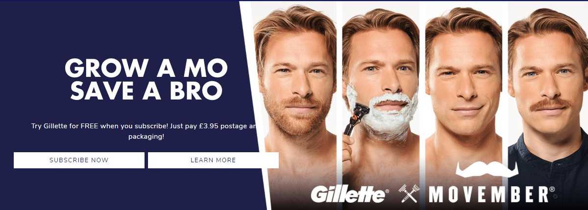 Gillette and Movember charity partnership