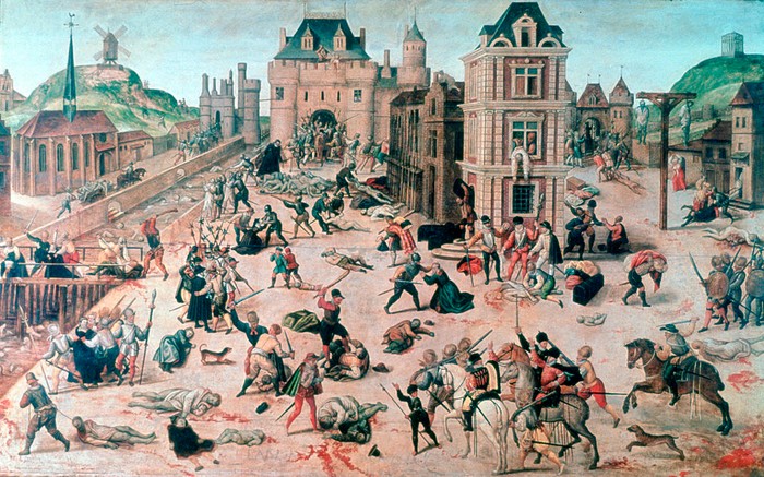 A depiction of the St Bartholomew`s Day massacre